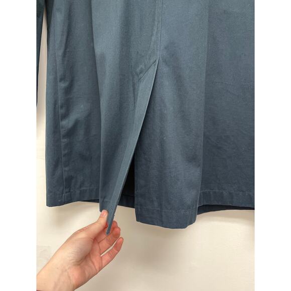 Vintage GAP Navy Minimalist Trench Mac Coat Cotton Relaxed Boxy Normcore - Large - Picture 7 of 8